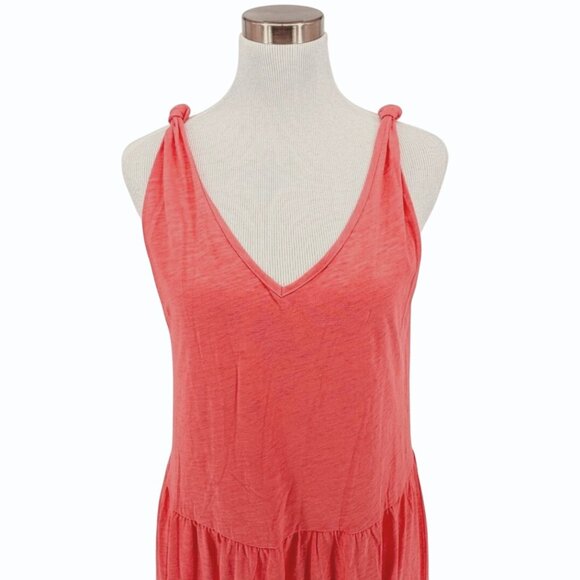 Ichi Iholivet Calypso Coral Dress Womens S Tiered Sleevelss Midi Sustainable - Picture 2 of 10